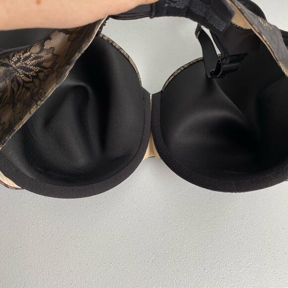 Bali Underwire Bra Size 42 DDD 42F Plus Size Black Lace Mesh Sexy Neutral Floral - Picture 5 of 7